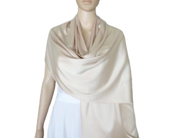 Ivory Silk Shawl. Soft Silk Wrap Scarf. Ivory Long Scarf.