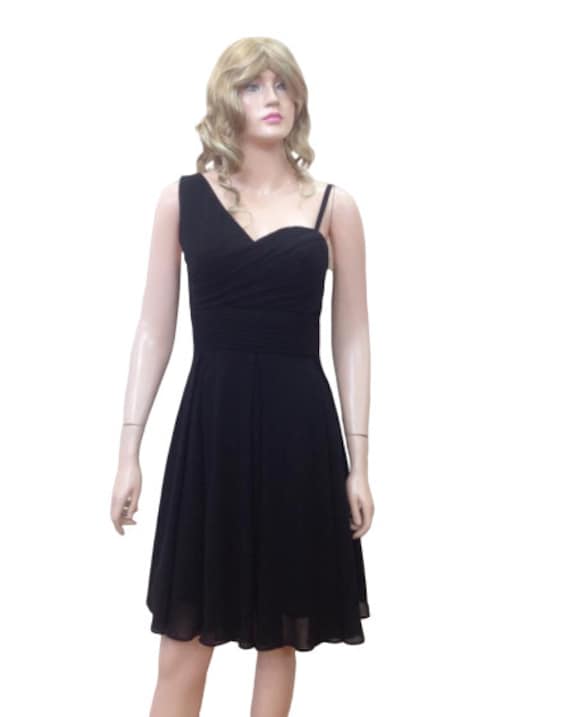 Black Bridesmaid Dress. One Shoulder Dress.