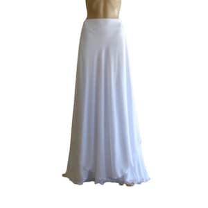 White Bridesmaid Skirt. White Chiffon Maxi Skirt. Floor Length Skirt. Long Skirt