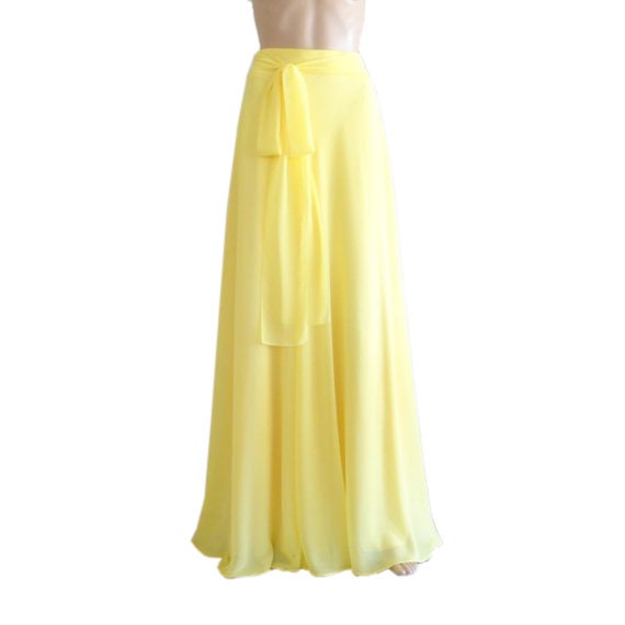 Yellow Maxi Skirt. Yellow Bridesmaid Skirt. Long Evening Etsy