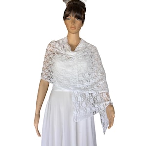 White Lace Long Scarf. White Lace Wrap Scarf. Soft Lace Shawl.