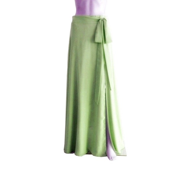 Licht olijfgroene Maxi Rok. Licht olijfgroen bruidsmeisje rok. Lange avond rok. Chiffon vloer lengte rok. Rok met spleet. Etsy Nederland
