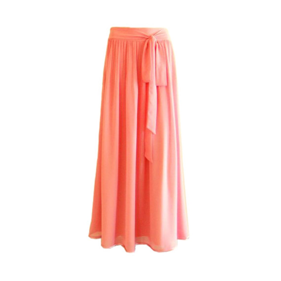 Dusty Rose Long Bridesmaid Skirt. Dusty Rose Maxi Skirt. Chiffon Floor