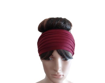 Burgundy Wide Headband. Avvolgimento testa larga