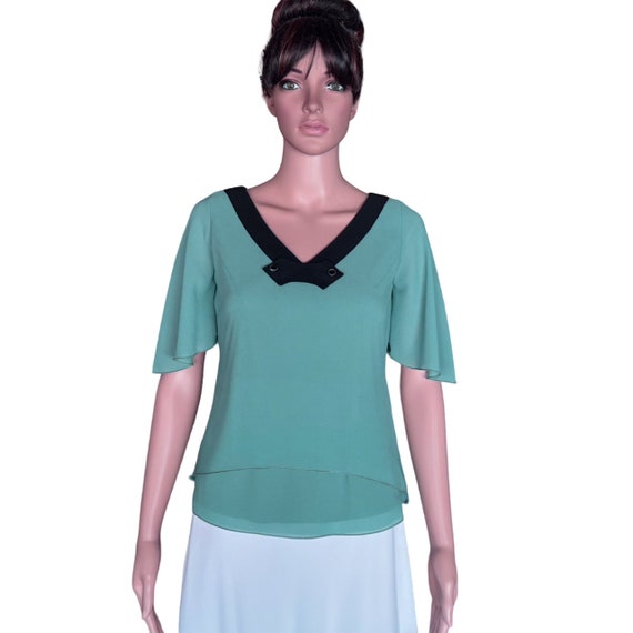 turquoise chiffon blouse