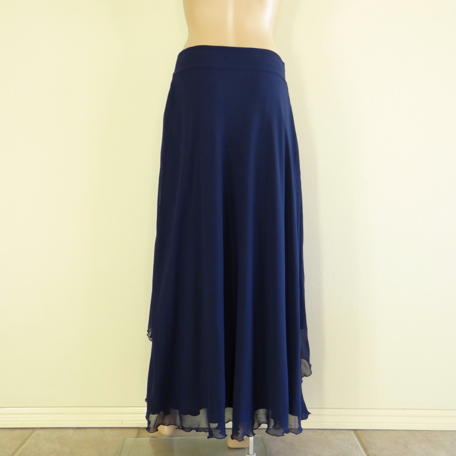 Navy blue 2025 chiffon skirt