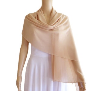 Neutral Wrap Scarf. Soft Chiffon Scarf. Fashion Women Long Scarf. Neutral Soft Chiffon Shawl.