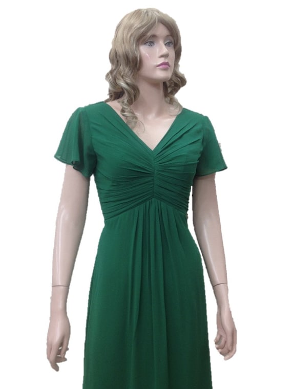 Dark Green Prom Dress. Long Bridesmaid Dress. Prom Dress With Sleeves - Etsy