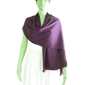 Tyrian Purple Silk Shawl. Soft Silk Wrap Scarf. Tyrian Purple Long Scarf.