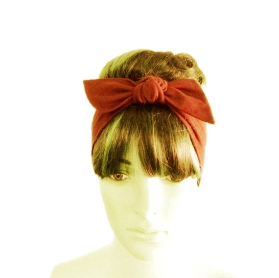 Burnt Orange Bow Head Cute Soft Cotton