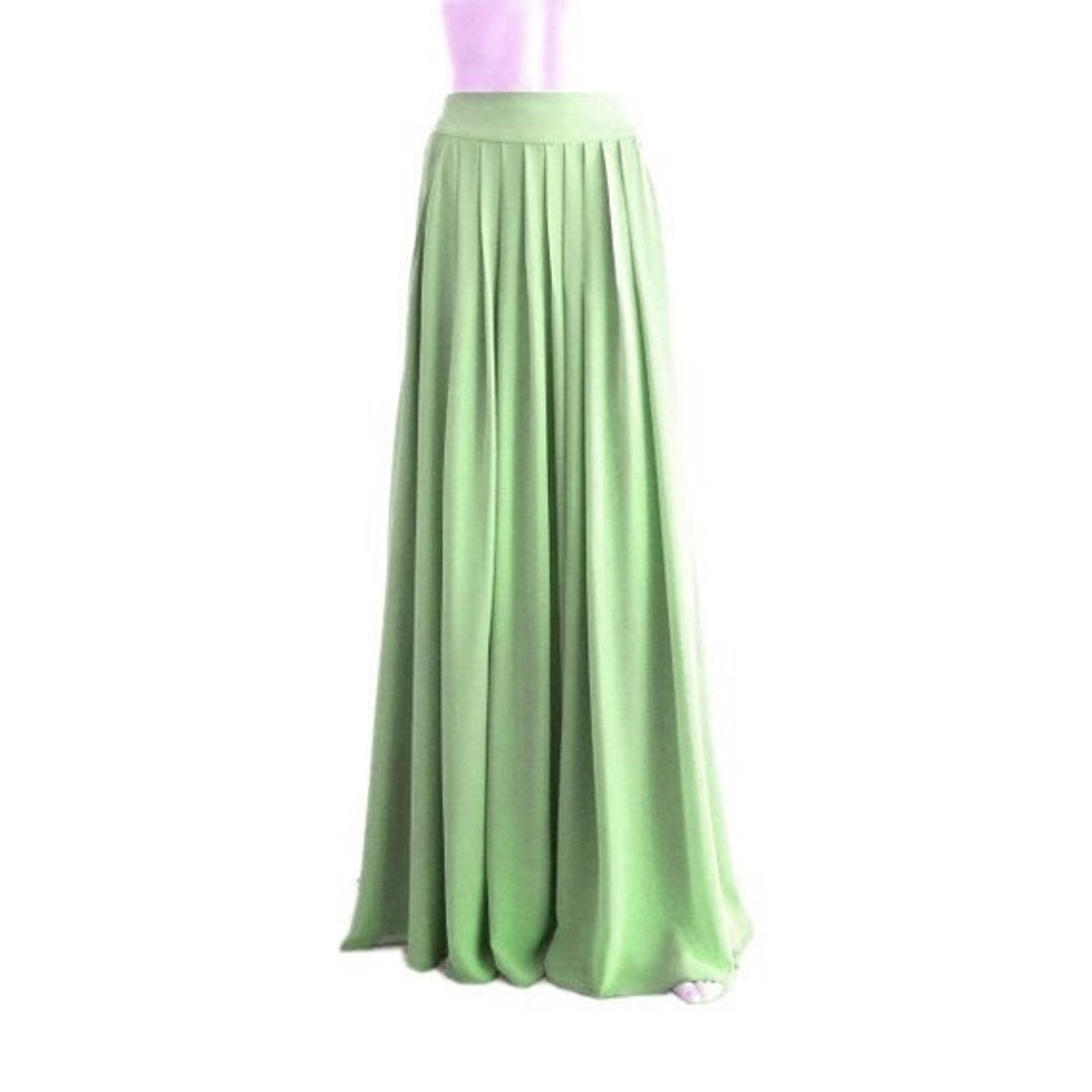 Light green chiffon maxi skirt deals