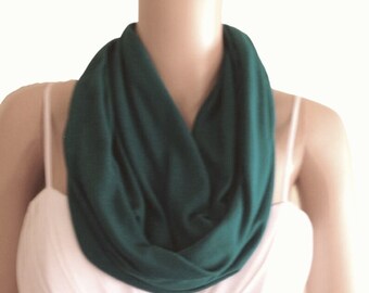 Teal Green Circle Scarf. Teal Green Infinity Scarf.