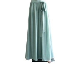 Slate Blue Maxi Skirt. Slate Blue Bridesmaid Skirt. Long Evening Skirt. Chiffon Floor Length Skirt.