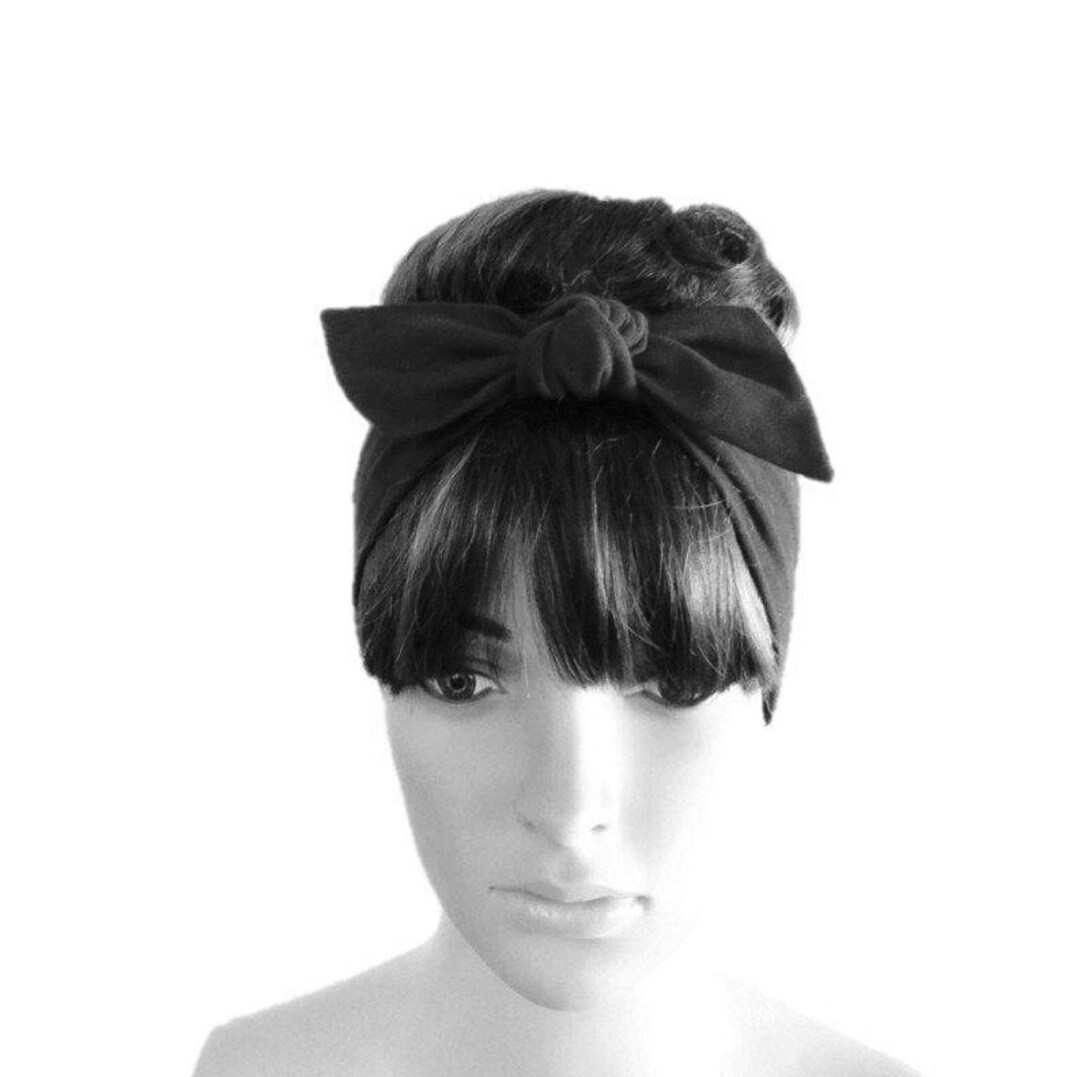 Black Hairband. Black Headband Stretch Head Wrap. Soft Cotton Etsy