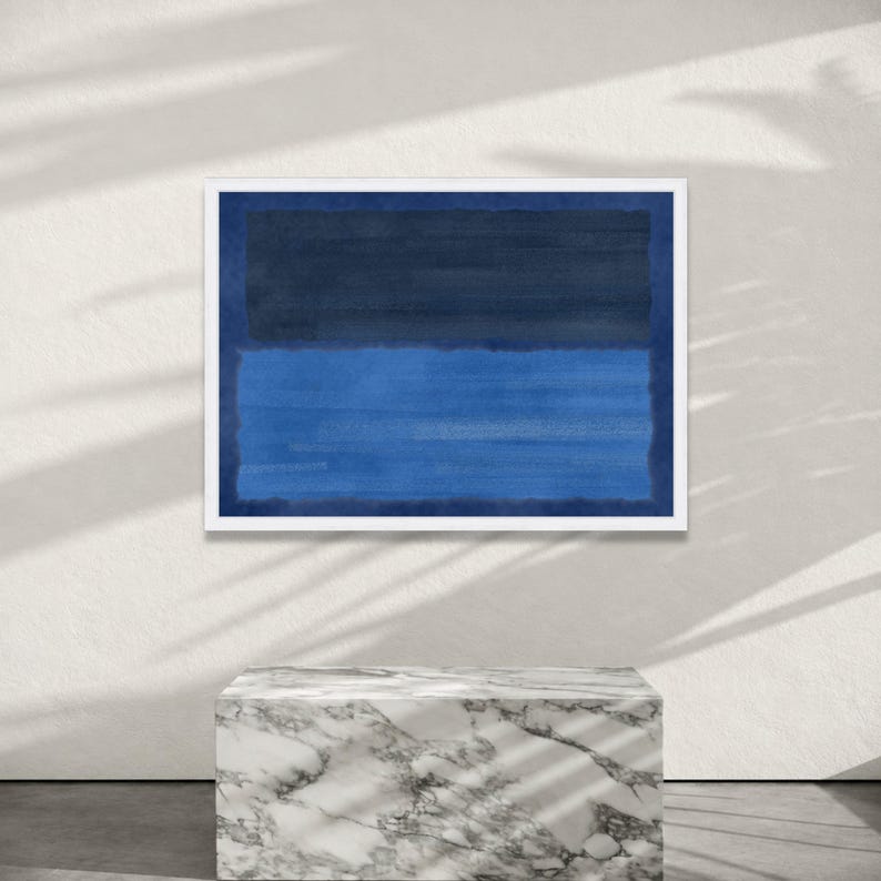 Mark Rothko Blue Abstract Canvas, Modern Color Field Art, Minimalist ...