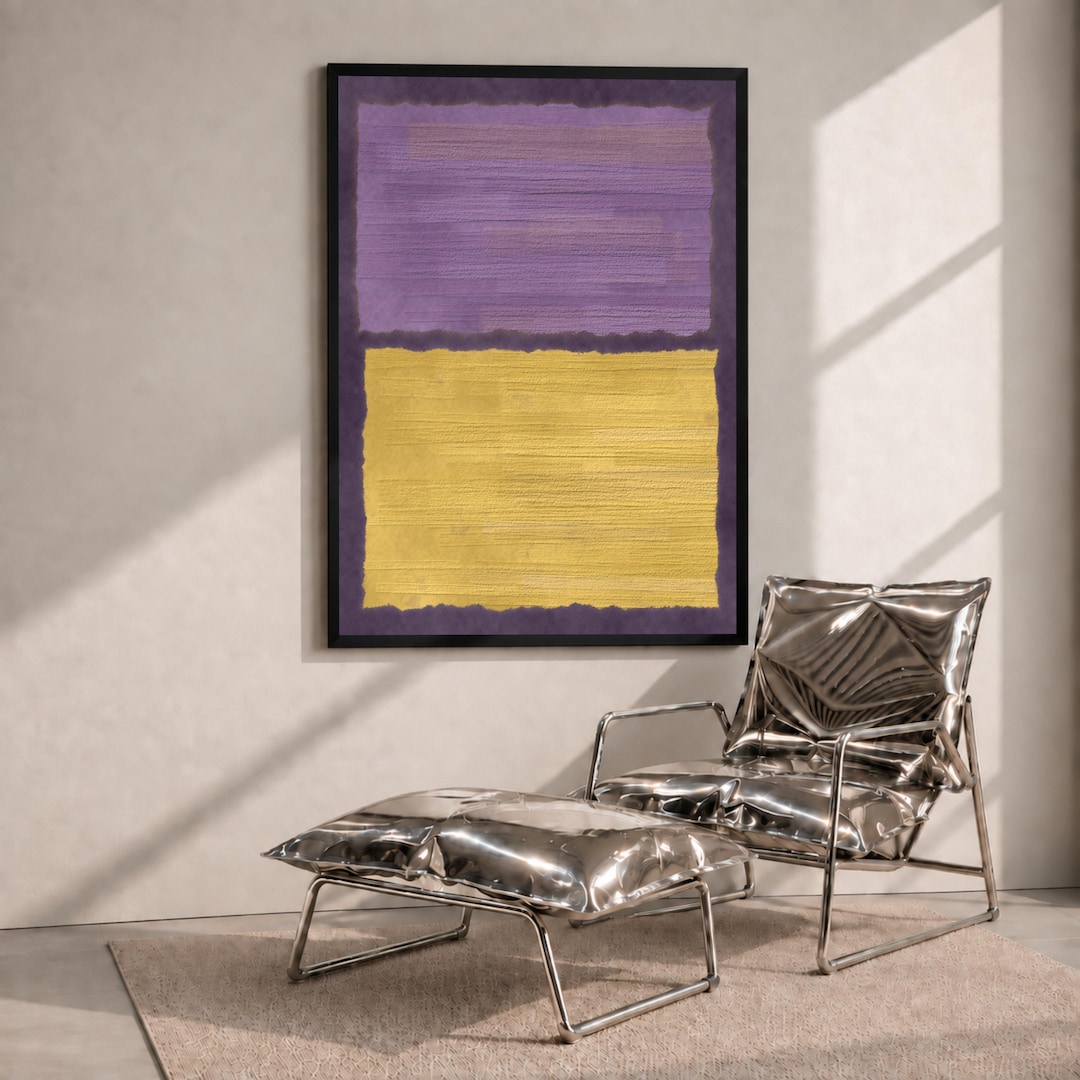 Mark Rothko Paint Mark Rothko Style Abstract Purple and Yellow Canvas Wall Art, Modern ...
