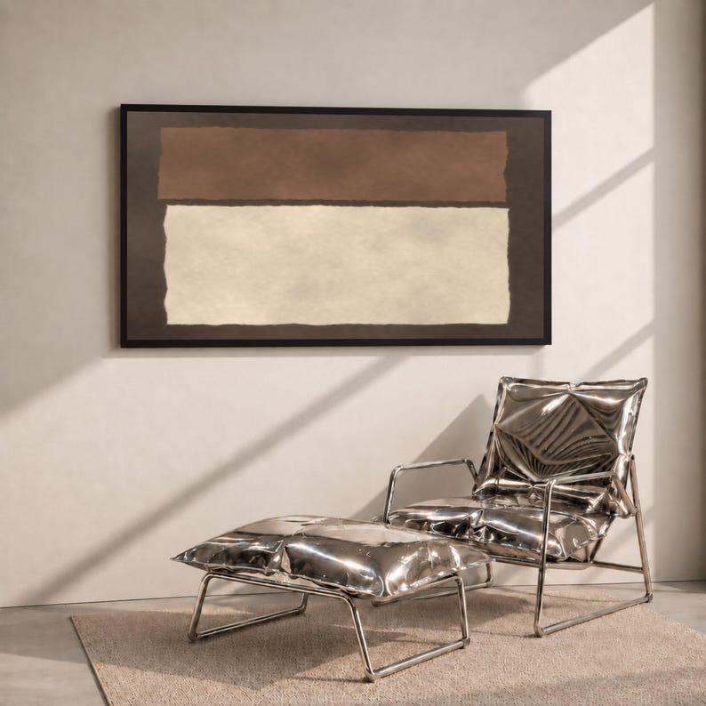 Mark Rothko Paint Mark Rothko Style Abstract Canvas Wall Art, Brown and Cream Modern ...