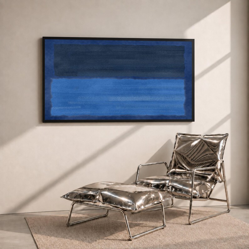 Mark Rothko Blue Abstract Canvas, Modern Color Field Art, Minimalist ...