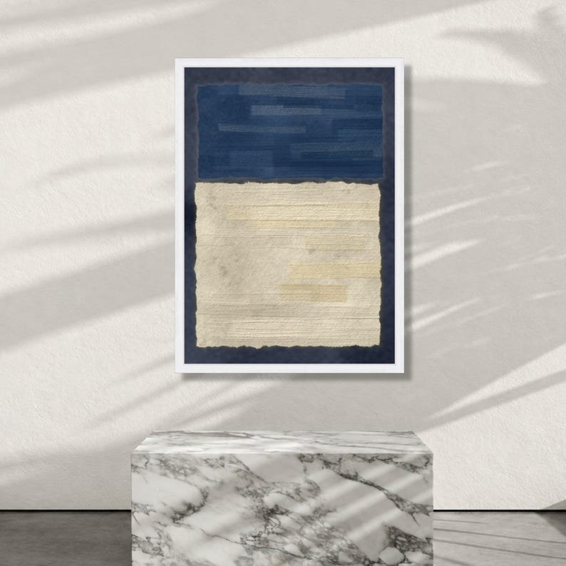 Mark Rothko Canvas Wall Art, Blue and Cream Abstract Color Field ...