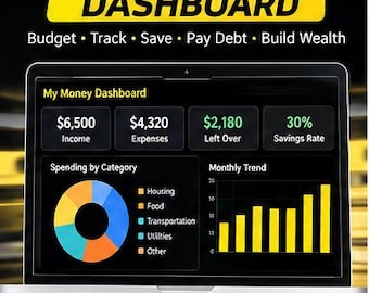 Personal Finance Dashboard | Budget, Savings, Debt Tracker (Excel Template)