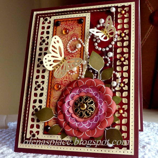 Handmade card- Flower and Butterflies