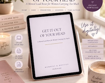Mental Load Planner for Moms | Printable Mom Planner | Weekly Reset & Brain Dump | Digital Download