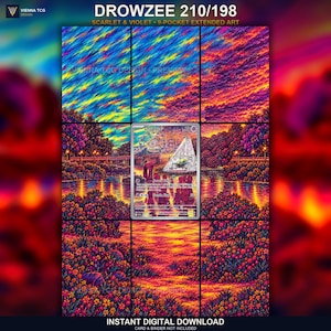 Drowzee 210/198 Arte extendido de Pokémon / Página para carpeta de 9 bolsillos / Descarga digital Scarlet & Violet