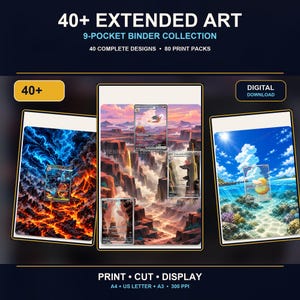 40+ Pokemon Extended Art Bundle | 9-Pocket Binder Pages | Printable Digital Download