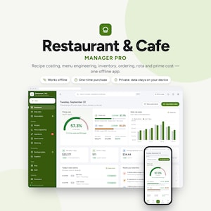 Restaurant and Cafe Manager | Restaurant Business Management System | Orders, Inventory & Expenses | Offline HTML Dashboard