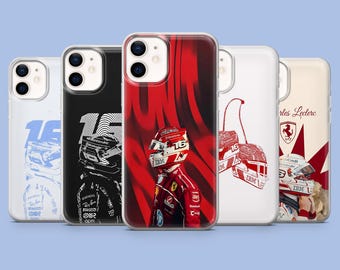 Cover per telefono Charles Leclerc Formula 1 per iPhone 17Pro, 16, 15, 14, 13, 12, Samsung S26, S25, S24, S23Fe, A16, A56, Pixel 10, 9Pro