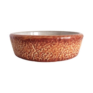 Vintage French Brown Textured Faience Okrągła Zapiekanka / Naczynie Do Serwowania / Naczynie Do Pieczenia / Forma Do Ciasta / Forma Do Ciasta