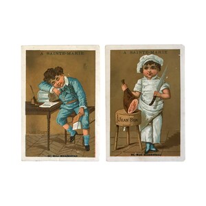 Tarjetas publicitarias francesas del siglo XIX con niños