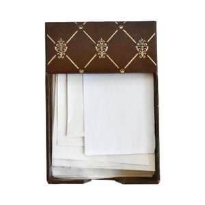 Porta-ritagli in finta pelle italiana vintage / scatola per protocollo