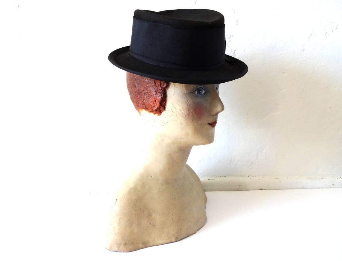 Retro Velours-Fedora-Hut Im 1920er Stil – Schwarzer Trilby/Gatsby-Hut Für Herren