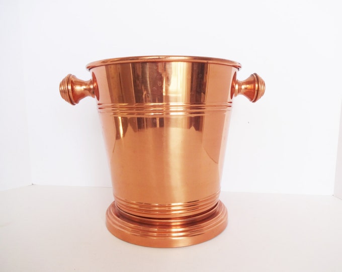 Vintage Copper Champagne Bucket With Knob Handles Etsy