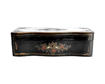 Antique C.1860 French Boulle Work Glove Box