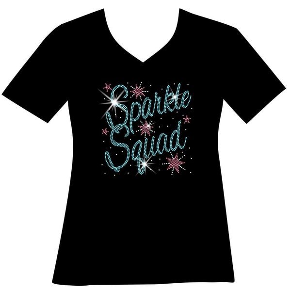 Sparkle Squad Rhinestone Mega Bling Shirt, Girls Night Out Bling T, Ladies Cruise Bling T, Custom Girls Trip Bling T, Matching Bachelorette