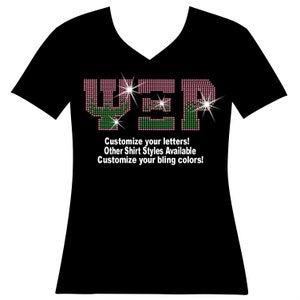 Custom Sorority Girl With Rose RHINESTONE Mega Bling Shirt Greek Sorority Letters Custom Ladies Sorority Bling OP Bling Alpha Kappa Alpha Etsy