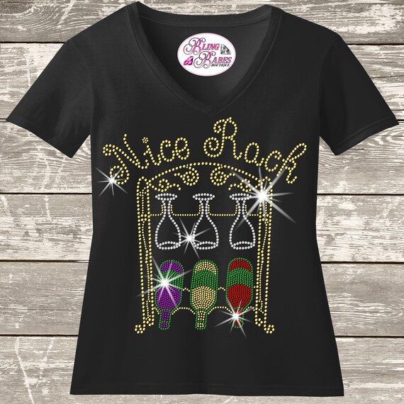 Wine Lover Tee: Rhinestone Sparkle - Funny 'Nice Rack' Shirt