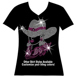 Cowgirl with Hat Rhinestone Bling Shirt Cowgirls Bedazzled Sweatshirt This Aint Texas Sparkle Top Boots and Bling It's a Cowgirl Thing Shirt