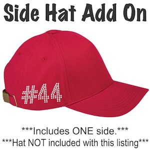 Custom Rhinestone Name And Or Number To The Side Of Your Hat | Personalized Bling Lettering For You Hat |