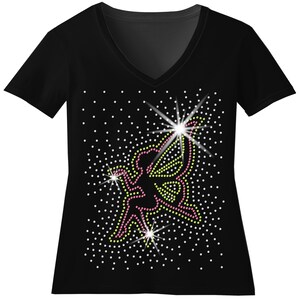 Custom Fairy With Wings Fireworks Rhinestone Birthday Bling Shirt Magical Fairy Lover Bedazzled Cruise Sweatshirt Pixie Dust Sparkle Faerie