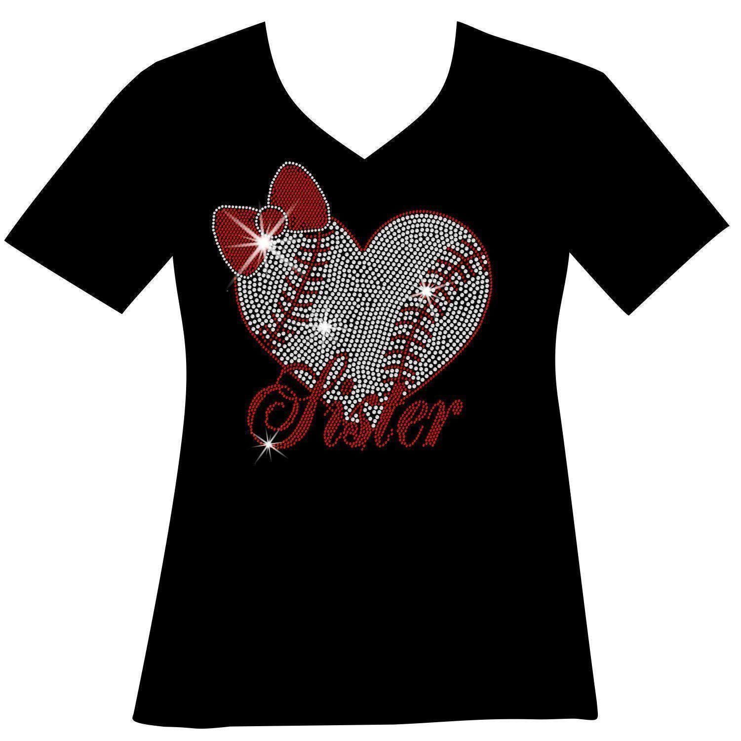 Baseball Softball Sister Rhinestone Bling Shirt; Highschool College Fan Wear