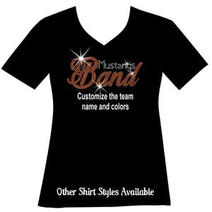 Custom School Band Rhinestone Bling Shirt Band Mom Bedazzled Matching Senior Band Mom Sweatshirt Sparkle Graduation Gift For Senior Band Mom