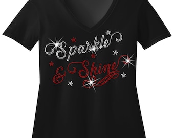 New Years Eve Rhinestone Shirt | Sparkle Shine Countdown Party Top