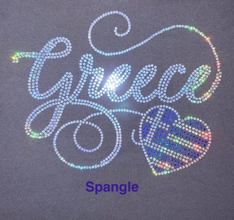 Greek Flag Rhinestone Bling Shirt Cursive Greece with Greek Heart Flag Bedazzled Sweater Greek Pride Sparkle Top Hellas Sequence T shirt image 3