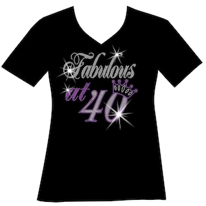 Fabulous at 40, 50, 60 Birthday RHINESTONE Mega Bling Custom Birthday Choose your Age, Birthday Diva, It&#39;s My Birthday Bling, Birthday Queen