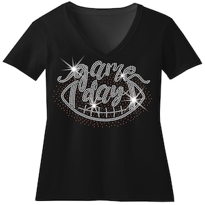 Game Day Football Firework Rhinestone Shirt | Sparkly Football Bling Tee | Game Day Spirit Shirt - 2106