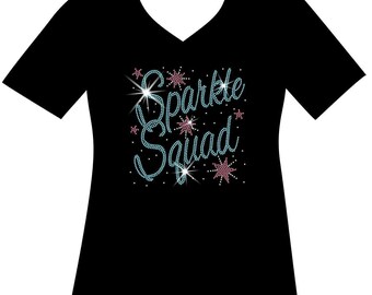 Sparkle Squad Bling, Rhinestone Sparkle T, Girls Night Out T, Glittery Rhinestone Tee, Mega Bling Birthday Shirt, Ladies Cruise Wear Gift