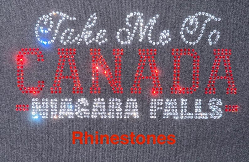 Take Me To CANADA Niagara Falls Rhinestone Bling Shirt Canada EH Bedazzled Girls Trip Matching Sweatshirt Canadian Birthday Cruise Montreal Bild 2